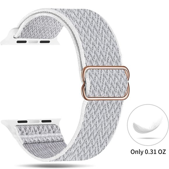 NEW[BAND] Nylon White Adjustable Strap For Apple Watch - Picture 3 of 6